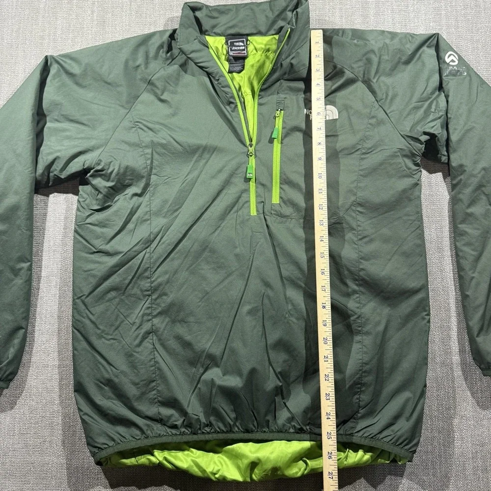 The North Face Summit Series Jacket Mens Medium Green Anorak 1/4 Zip Insulated